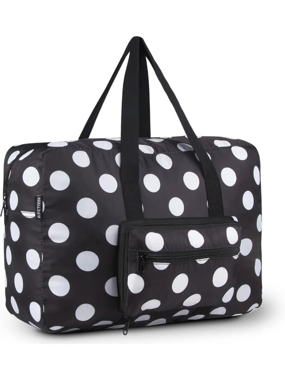Stylish Black Dot Weekender Duffle Bag - Medium Travel Carry-On for Women